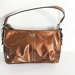 Coach copper patent leather hobo bag
